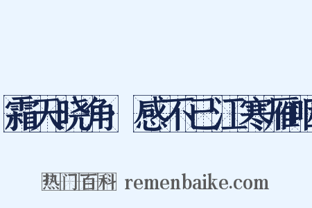 霜天晓角·感不已江寒雁咽是什么意思的图片